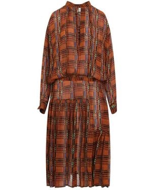 Dries Van Noten Kleedjes ,Oranje ,Denvo Jurk - Bruin