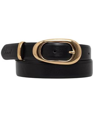 Twinset Leren Riem Met Ovale Gesp - Zwart