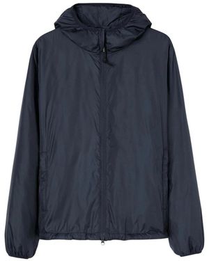 Aspesi Nylon Jas Met Capuchon - Blauw