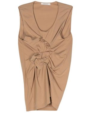 Gauchère Tops ,Polyester Top Zonder Mouwen Met Ruches - Naturel
