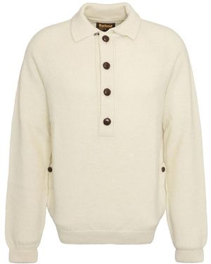 Barbour Pullover mit kragen kreide - Weiß