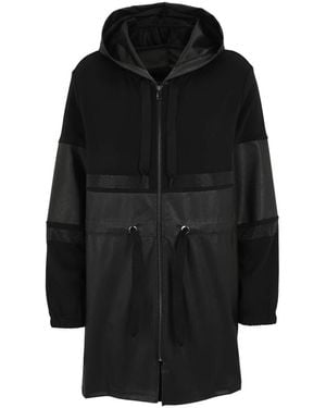 Doris Streich Casual Hooded Lang Jacke - Schwarz