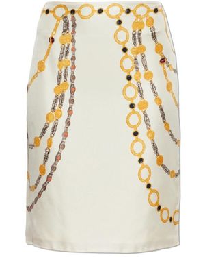 Versace Rokken ,The Lover Silk Skirt - Metallic