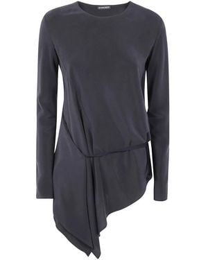 Ann Demeulemeester Tops ,Zwart ,Long Sleeve Tops - Blauw
