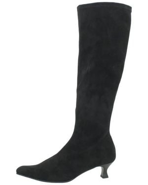 Miss Elastic Heeled Boots - Negro