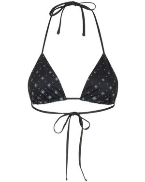 CASABLANCA Degrade Monogram Triangle Bikini Top - Zwart