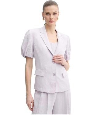 Twinset Jassen ,Paars ,Linnen Linnenmix Blazer - Wit