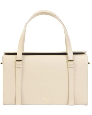 Sofia Tassen ,Leer Belmondo Satchel - Wit