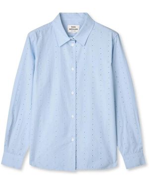 Mads Nørgaard Overhemden ,Blauw ,Naylon Flana Shirt