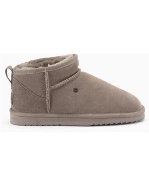 Warmbat Stilvolle Sheepskin Stiefel Für Männer - Grau