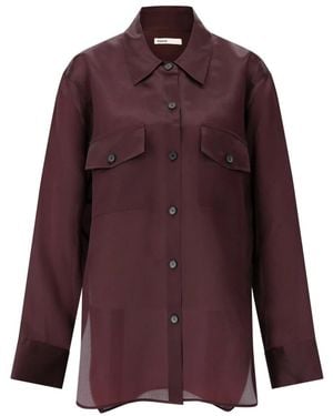 KHAITE Zijden Oversized Shirt Matteo - Paars