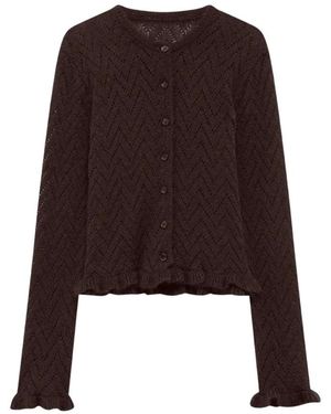 MSGM Cardigan Met Ruches - Bruin