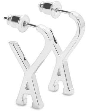 Ami Paris Accessoires ,Grijs ,Small De Coeur Hoop Earrings - Wit