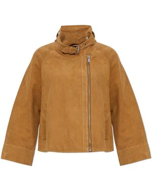 AllSaints Jassen ,Bruin ,Leer Rhodes Suede Jacket