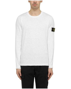 Stone Island Weißer Pullover Maglia Girocollo