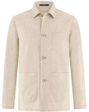 BOGGI Jassen ,Katoen Diagonal Shirt Jacket - Naturel