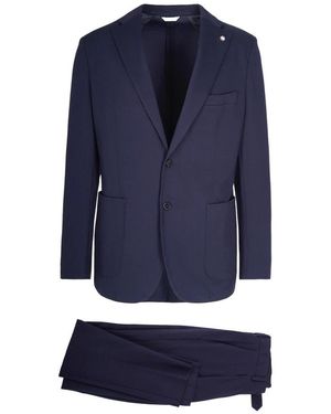 Manuel Ritz Single Breasted Suits - Blauw