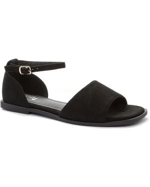 Neomood Gedeeltelijk Open Platte Sandalen - Zwart