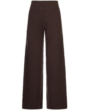 Agnona Wide Trousers - Brown