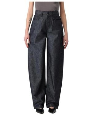Mugler Klassische Blaue Wide Leg Jeans - Schwarz