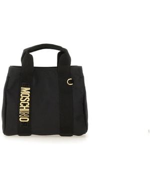 Moschino Logo-Plaque Tote Bag - Zwart