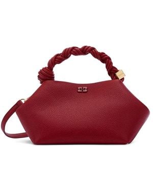 Ganni Bou Twisted-Handle Tote Bag - Red