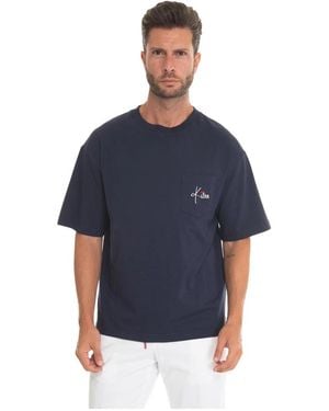 Kiton Kurzarm-Rundhals-T-Shirt - Blau