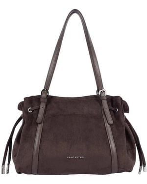 Lancaster Velvet Emma Tote - Braun