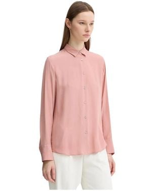Paul Smith Overhemden ,Roze ,Zijdeblend Blouse Met Swirl Placket