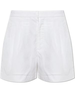 Rag & Bone Korte Broeken ,Wit ,Leer Pleated Shorts