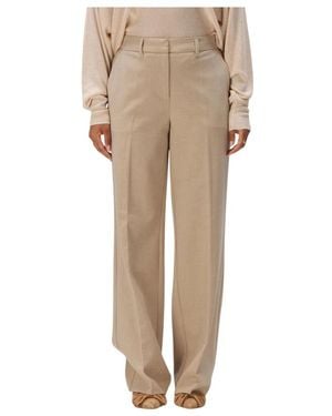Minus Broeken ,Polyester Mswelma Mid Waist Pant - Naturel