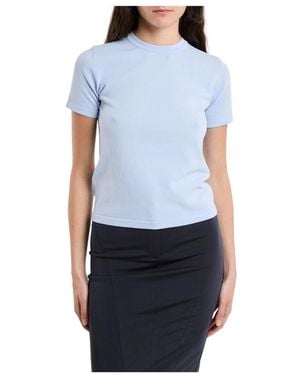 Marella Viscose-Blend T-Shirt - Blauw