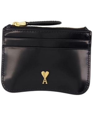 Ami Paris Paris Paris Zipped Card Holder - Schwarz