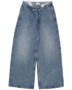 AMISH Jeans ,Blauw ,Denim Oprollen Denim Jeans