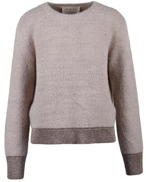 Kaos Truien & Vesten ,Roze ,Polyester Trui Met Ronde Hals - Grijs