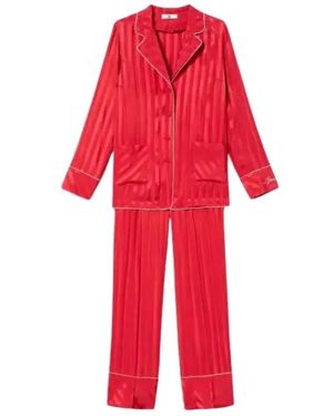Twinset Nachtkleding ,Rood ,Satijn Jacquard Satijnen Pyjama