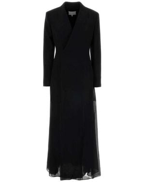 Maison Margiela Double-Breasted Coats - Black