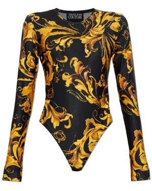 Versace Jeans Couture Bodysuit Met Barocco-Print - Geel
