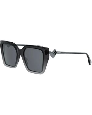 Fendi Ff Diamanten Sonnenbrille - Schwarz