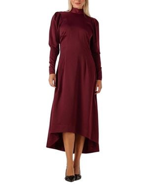 Copenhagen Muse Bordeaux Midi Jurk Voor Veelzijdige Stijl - Rood