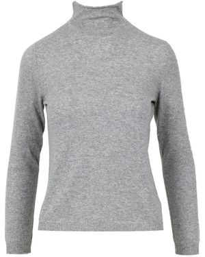 Gran Sasso Truien & Vesten ,Grijs ,Wol Mock Neck Sweater