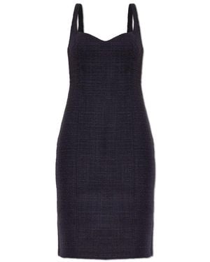 Balmain Kleedjes ,Paars ,Tweed Tweedjurk Met Spaghettibandjes - Blauw