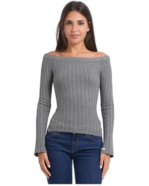 Guess Truien & Vesten ,Grijs ,Viscose Blend Bardot Trui