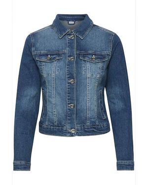 Cream Denim Jackets - Azul