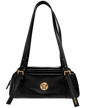 Versace Tassen ,Zwart ,Leer Leren Tas Met Medusa-Hoofd