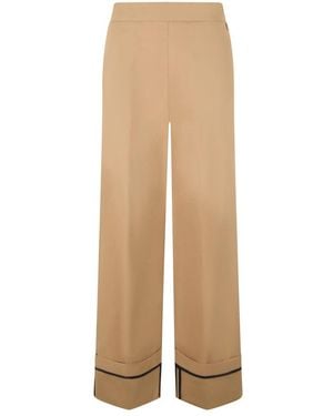 Herno Wide Trousers - Natural