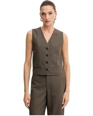 Miss Sixty Button Pinstripe Sleeveless Tank Top - Grün