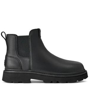 UGG Schoenen ,Zwart ,Wol Chelsea Lug Leren Boot