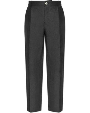 Jacquemus Broeken ,Grijs ,Leer Pinstripe Pleated Broeken