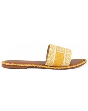 De Siena Leder Sandale Mit Anderen Fasern - Mettallic